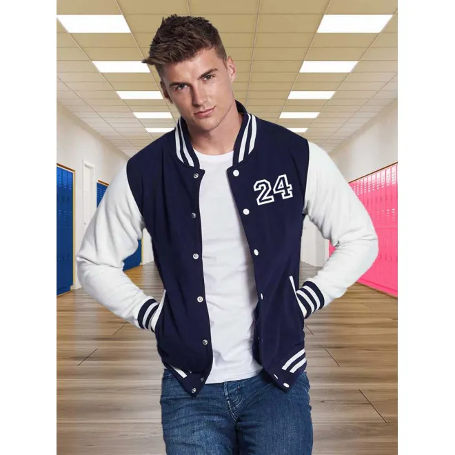 Get the varsity look with this classic American inspired jacket