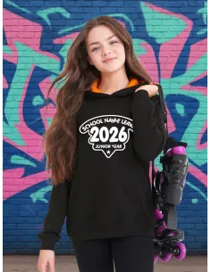 This 2-tone contrast hoodie makes your leavers hoodie even more unique