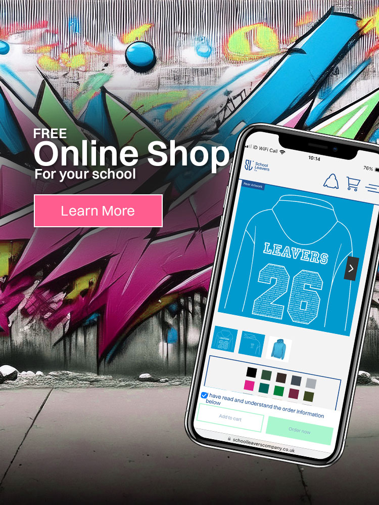 Free online shop for your school leavers hoodies