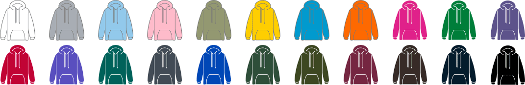 Range of leavers hoodies colours