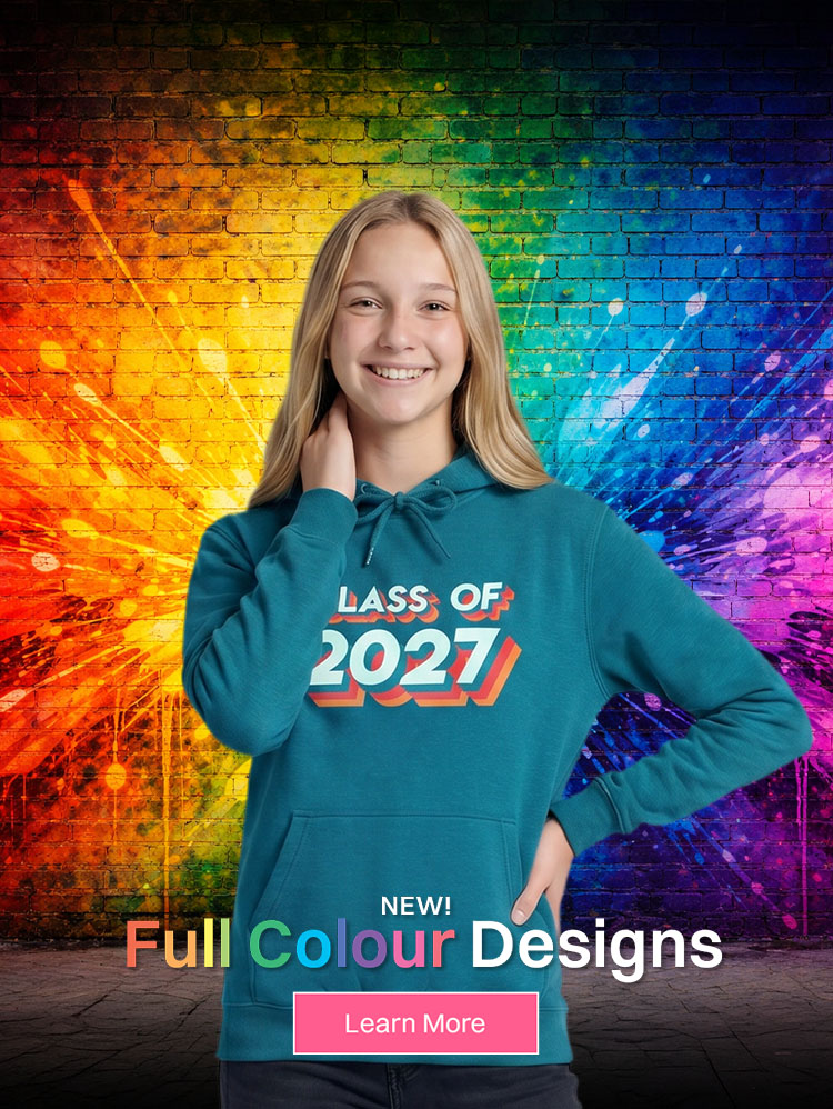 Full Colour Leavers Hoodie Designs - new designs with unlimited colours