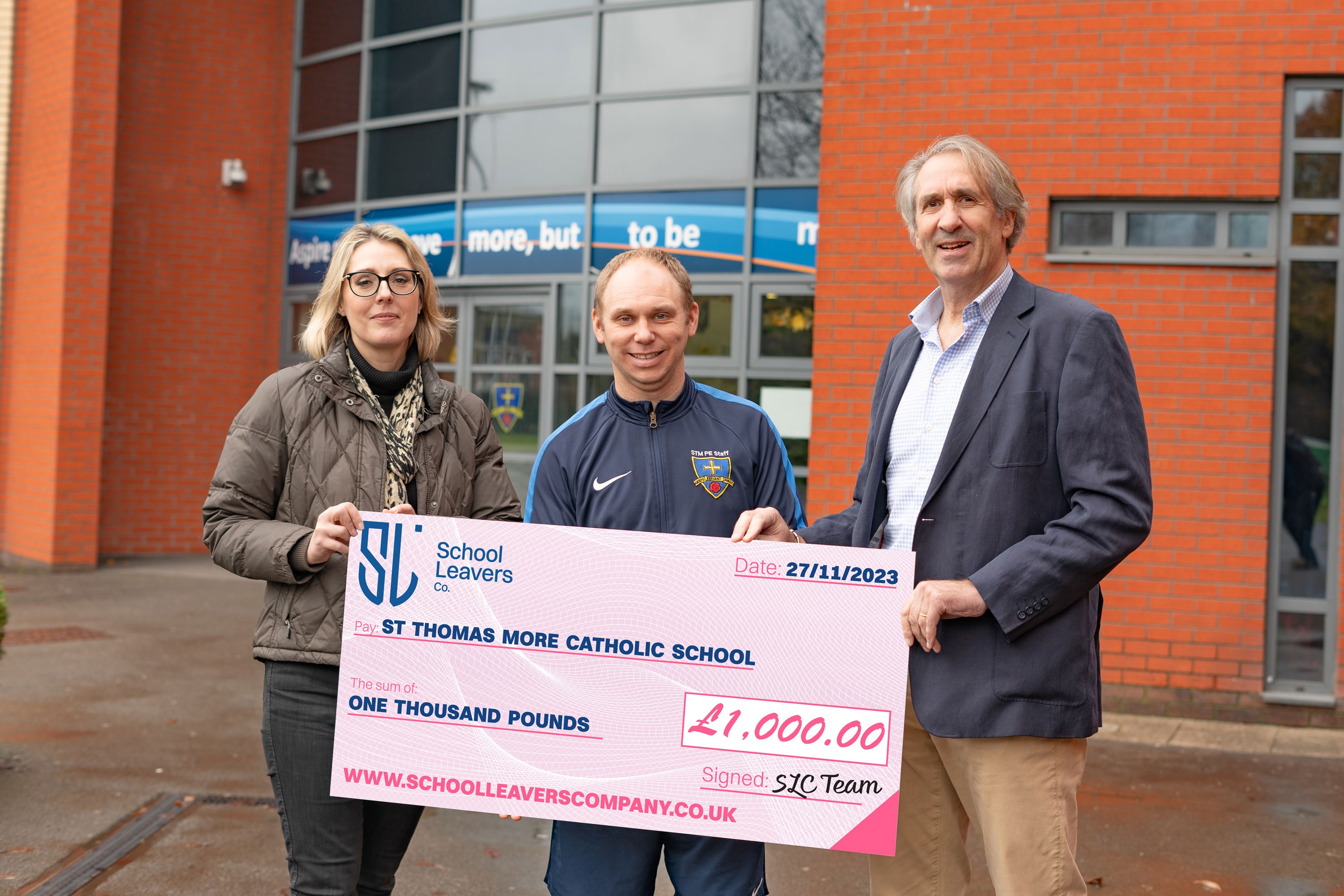 School Leavers Company Donates £1000 to St Thomas More Catholic School Hardship Fund